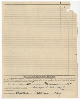 1954 Winston Churchill Signed Document (University Archives LOA)